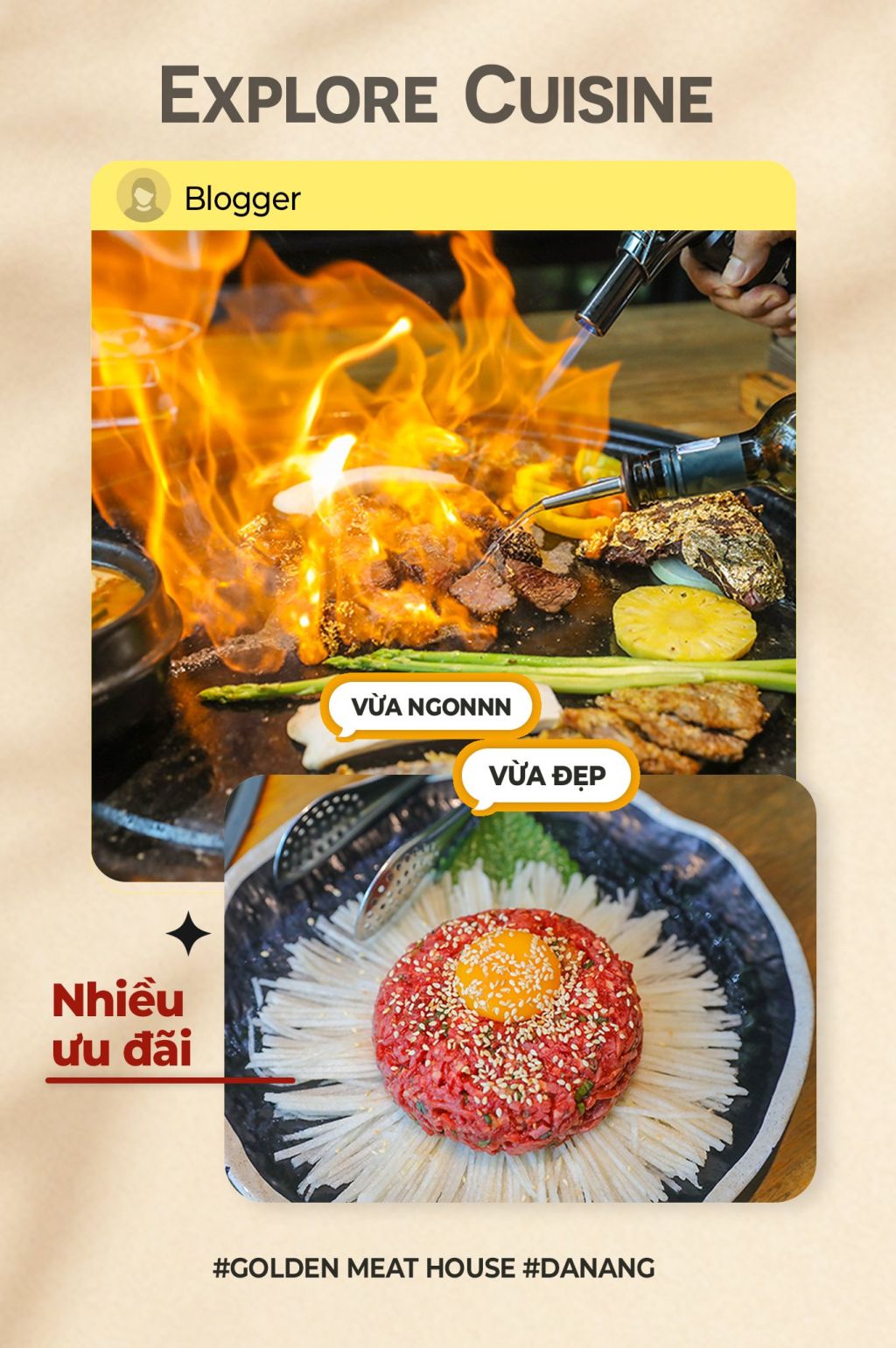 GOLDEN MEAT HOUSE - VỚI BỨC ẢNH ẨM THỰC MLEM CỦA BLOGGER NỔI TIẾNG