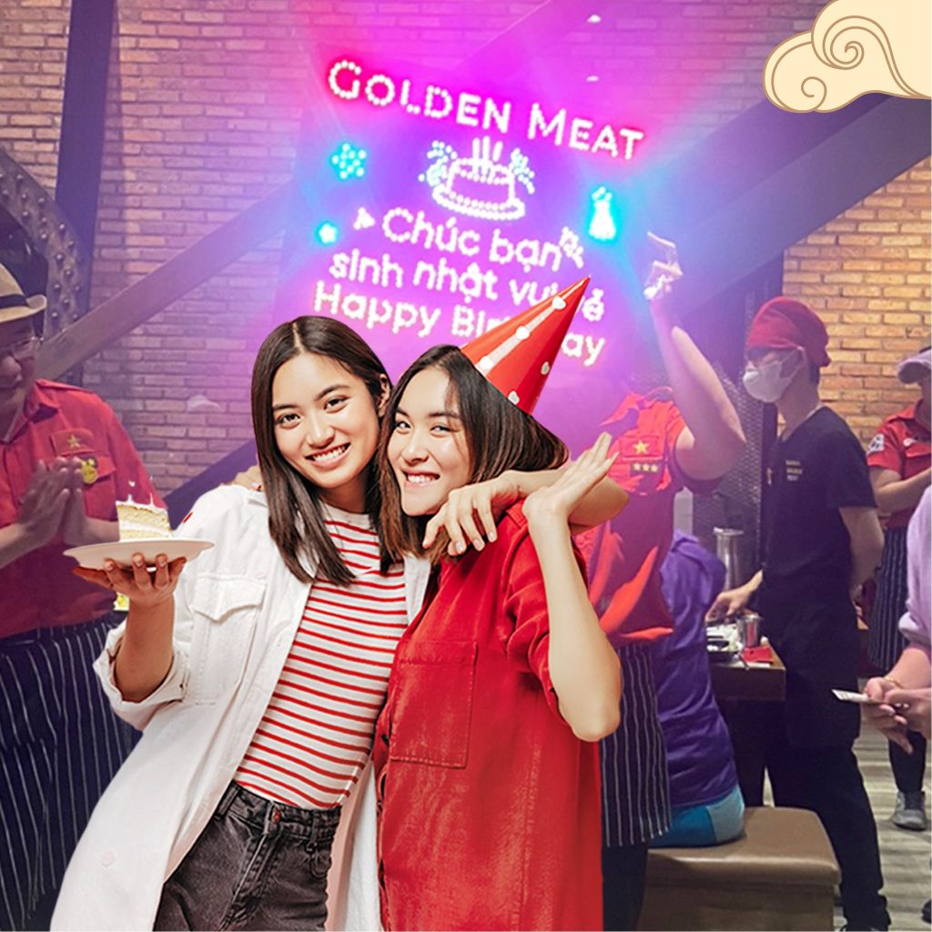 GOLDEN MEAT CHO MOI KHOANH KHAC SINH NHAT HAY LE KY NIEM LA MOT DAU AN KHO QUEN 5