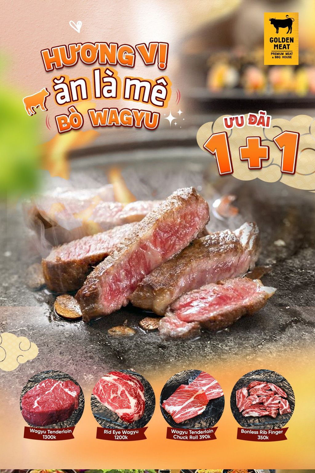BẠN CÓ MUỐN THỬ MỘT CHÚT HƯƠNG VỊ ĂN LÀ MÊ CỦA BÒ WAGYU TẠI GOLDEN MEAT