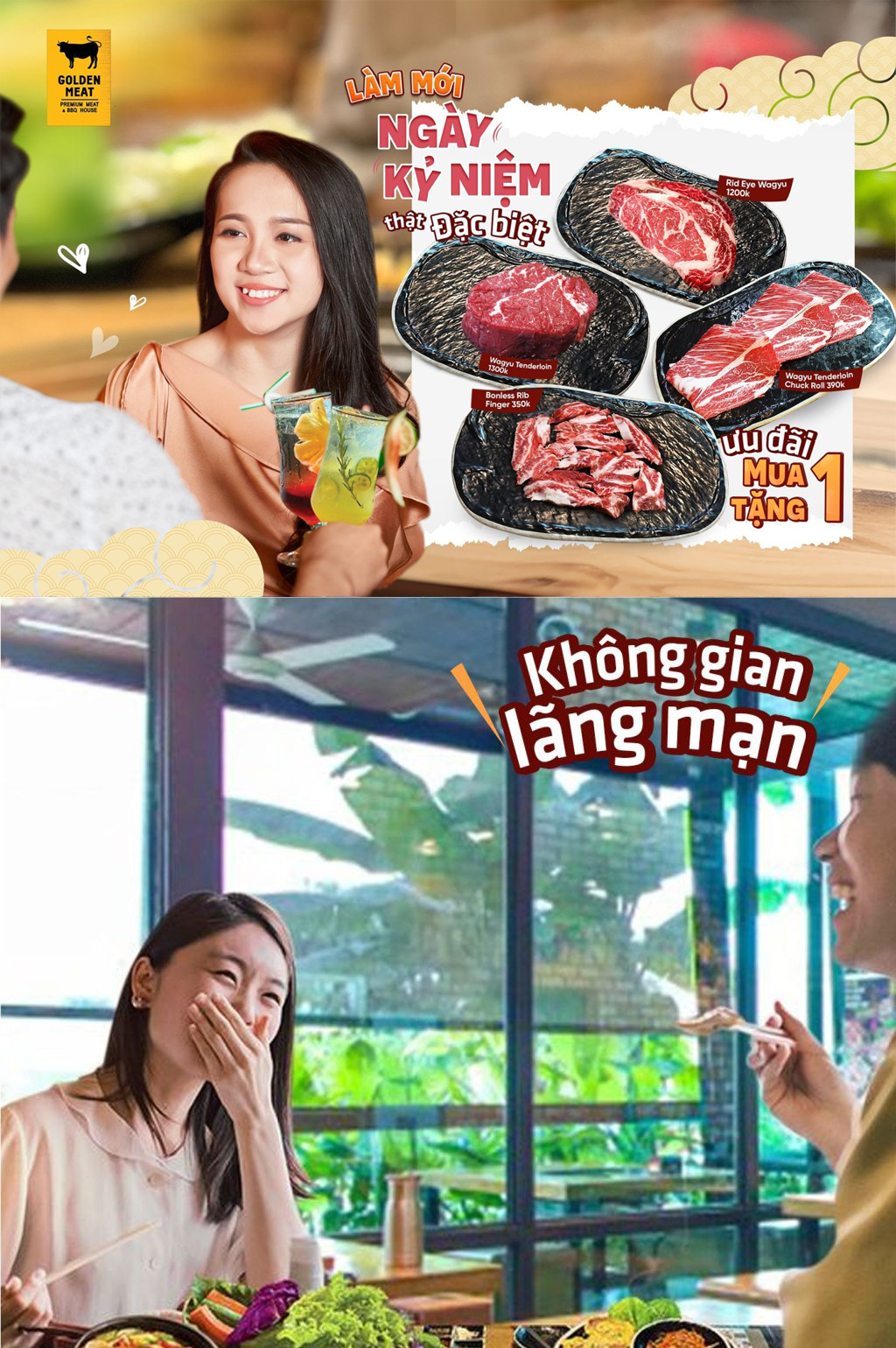 NGÀY KỶ NIỆM THẬT ĐẶC BIỆT VỚI ƯU ĐÃI 1 + 1 GOLDEN MEAT